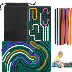 Sensory Activity Board für Kinder,Grüner Silikon Sensorik Fidget Spiel Toys für Stress Angst